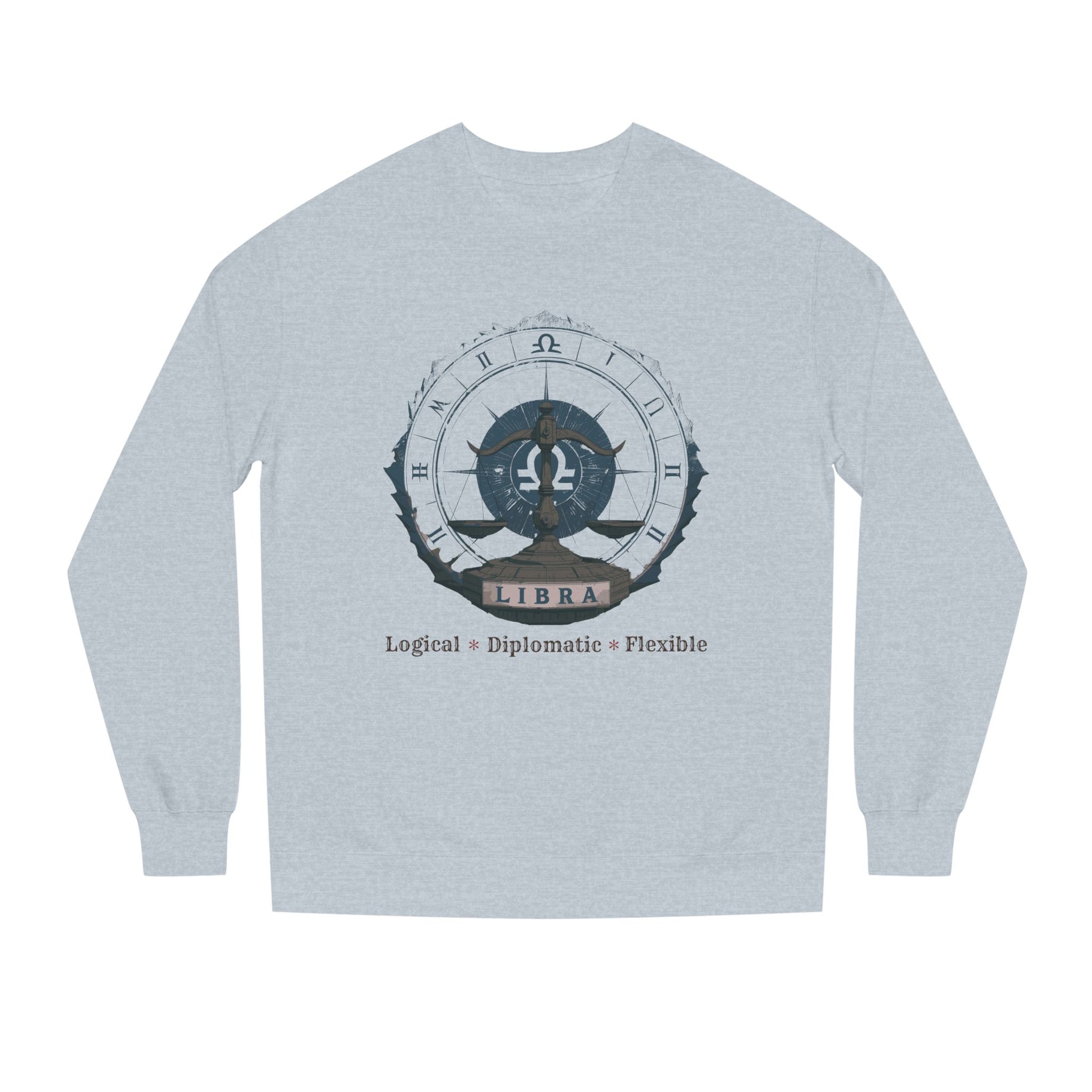 Vintage inspired Libra Zodiac Sweatshirt – Libra Scales Crewneck (Logical • Diplomatic • Flexible Birthdays & celebrations