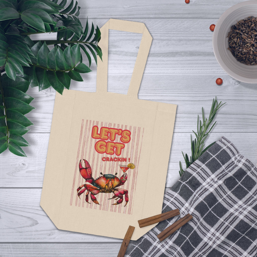 Let's Get Crackin' Crab Wine Tote — Double Bottle Canvas Wine Bag