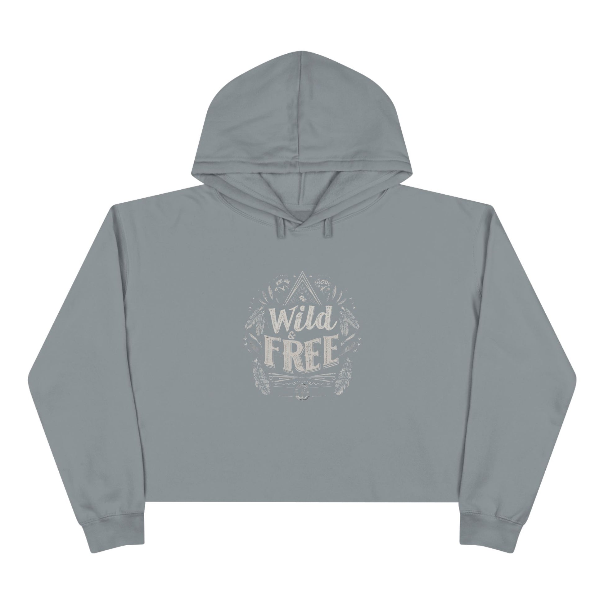 Wild & Free Crop Hoodie for Adventurers, Boho Style, Gift for Nature Lovers, Casual Wear, Perfect for Festivals, Eco-Friendly Apparel