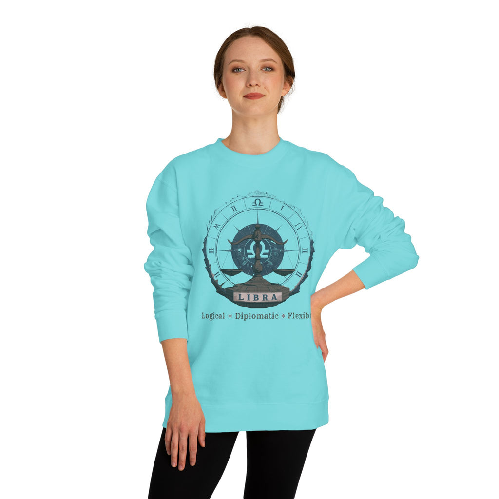 Vintage inspired Libra Zodiac Sweatshirt – Libra Scales Crewneck (Logical • Diplomatic • Flexible Birthdays & celebrations