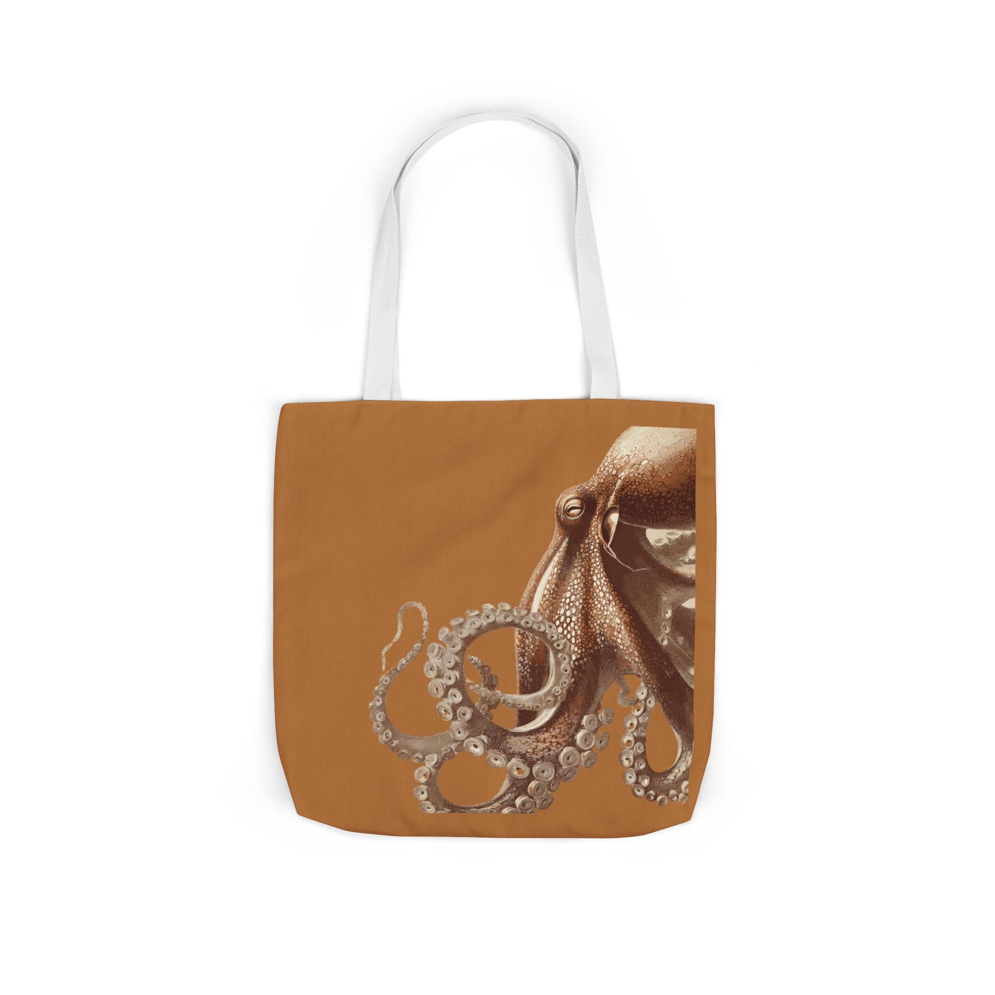 Nautical Octopus Canvas Tote Bag with Color Straps, Boho Beach Bag, Eco-Friendly Grocery Tote, Gift for Sea Lovers, Nautical Art Tote