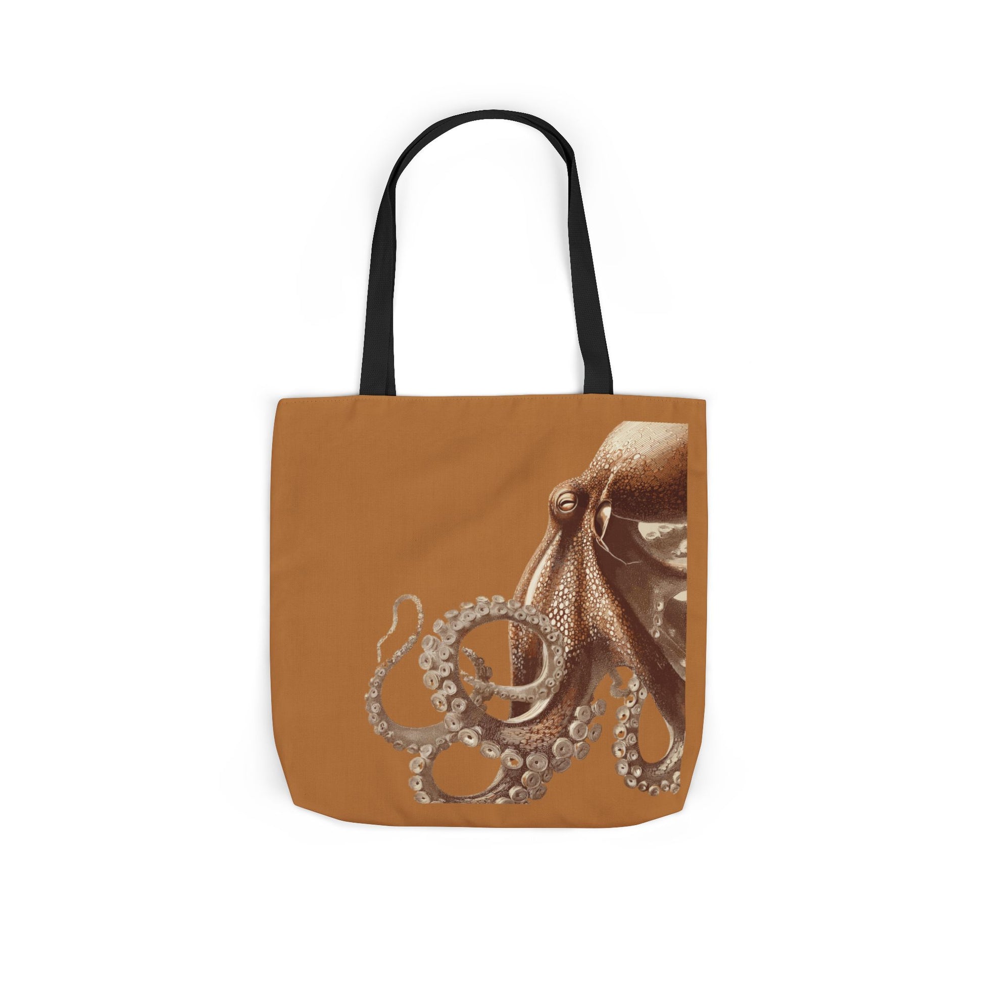 Nautical Octopus Canvas Tote Bag with Color Straps, Boho Beach Bag, Eco-Friendly Grocery Tote, Gift for Sea Lovers, Nautical Art Tote