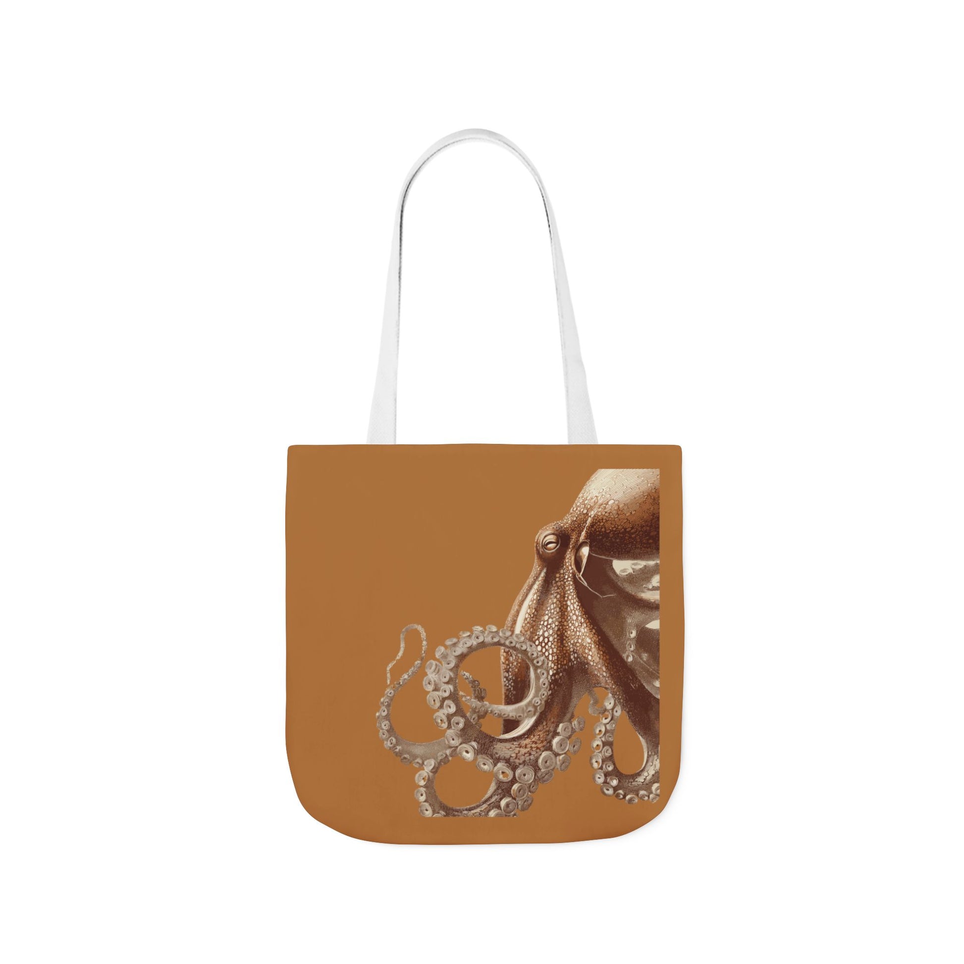 Nautical Octopus Canvas Tote Bag with Color Straps, Boho Beach Bag, Eco-Friendly Grocery Tote, Gift for Sea Lovers, Nautical Art Tote