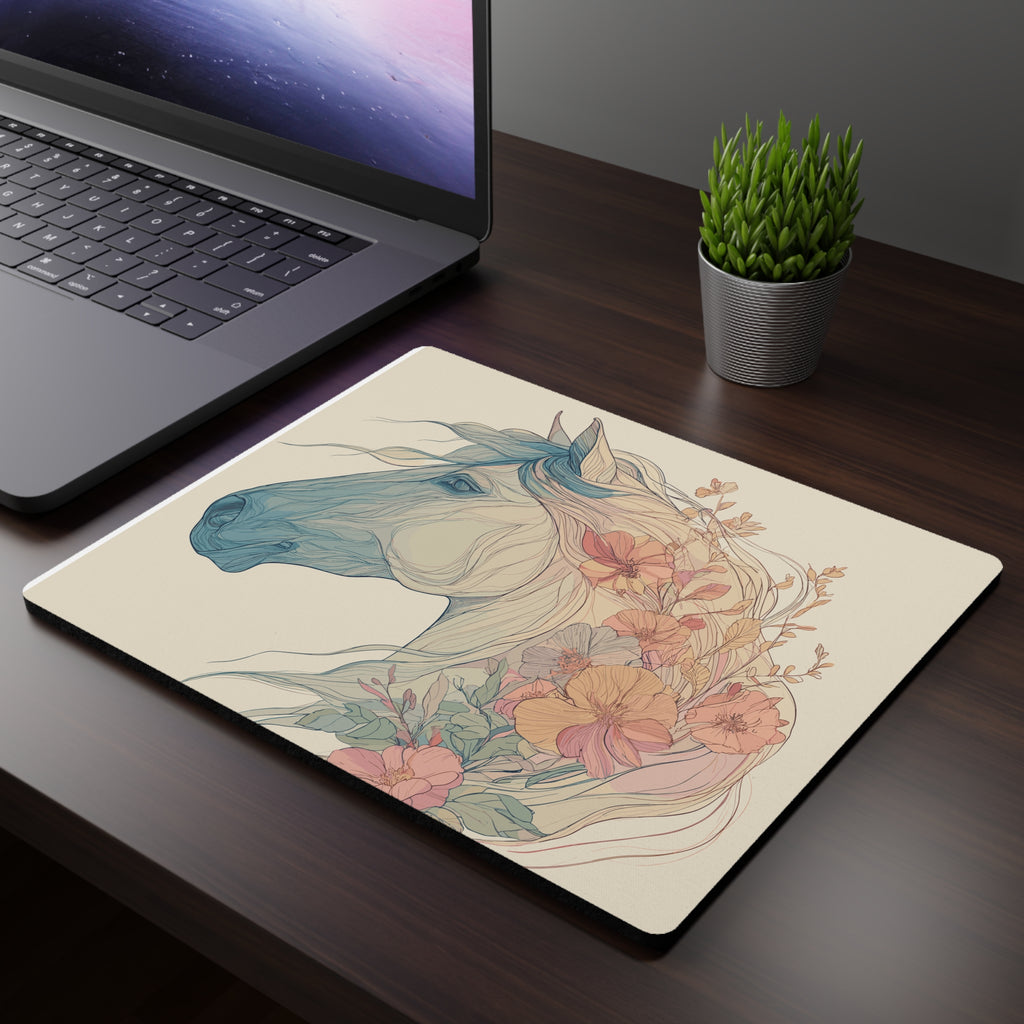 Horse lover inspired mouse pad Nature inspired boho vibe Mouse Pad equestrian tech gifts floral horse desk accessory