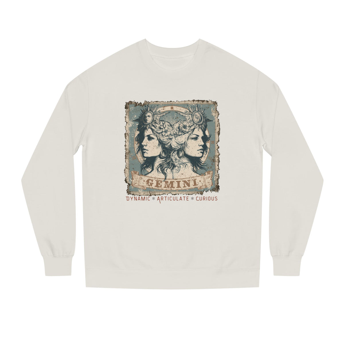 Vintage inspired Horoscope for Gemini Zodiac Crewneck Sweatshirt — Inspired birthday giftable astrological sweatshirt