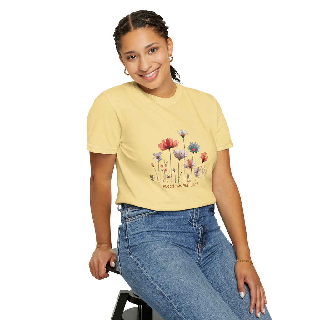 Wild Flower Graphic T-shirt, Modern, simple, nice gift idea