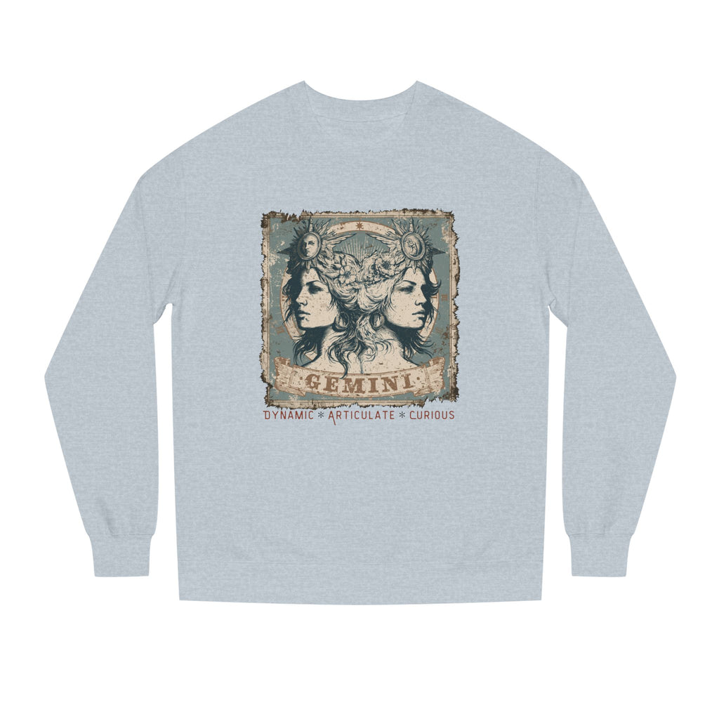 Vintage inspired Horoscope for Gemini Zodiac Crewneck Sweatshirt — Inspired birthday giftable astrological sweatshirt