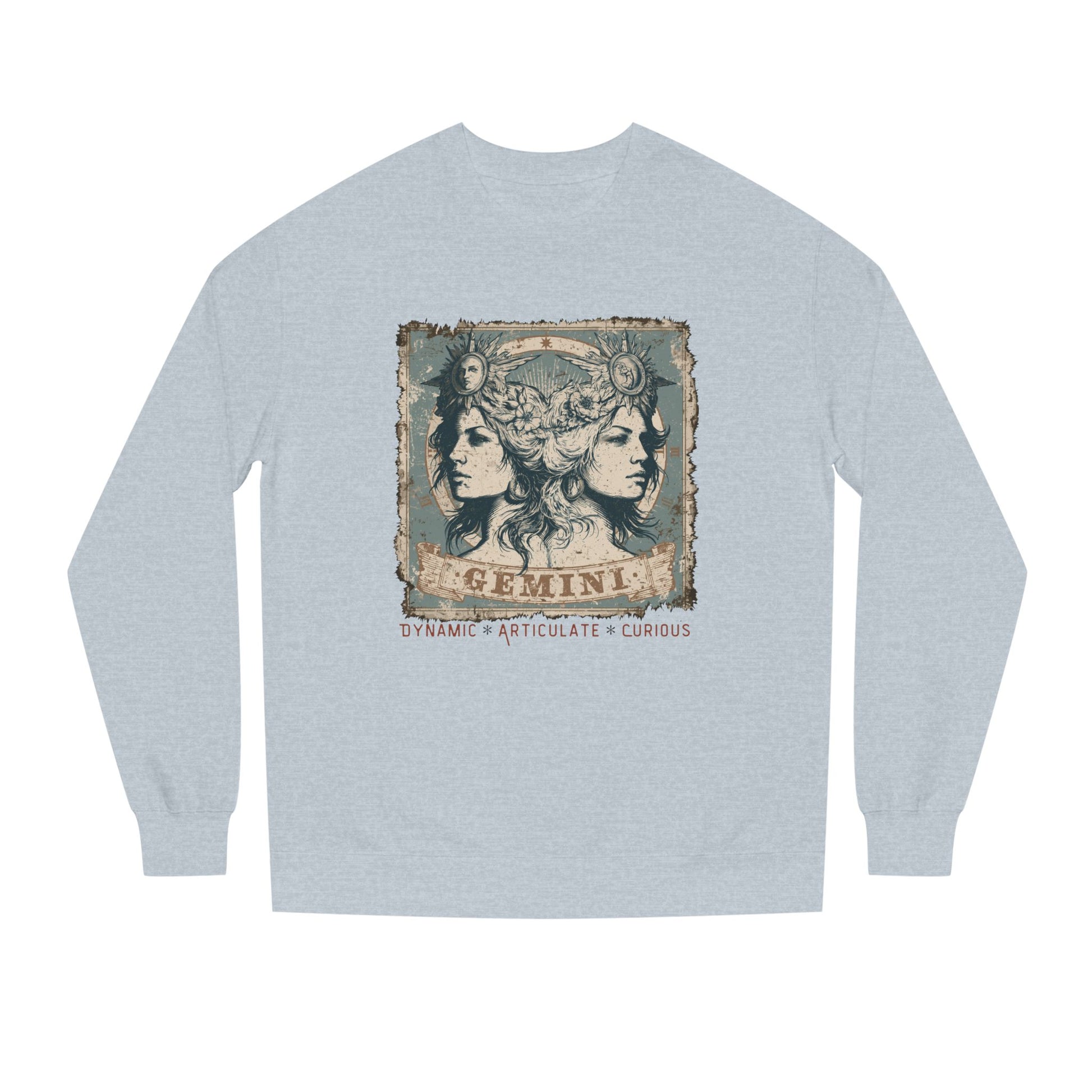 Vintage inspired Horoscope for Gemini Zodiac Crewneck Sweatshirt — Inspired birthday giftable astrological sweatshirt