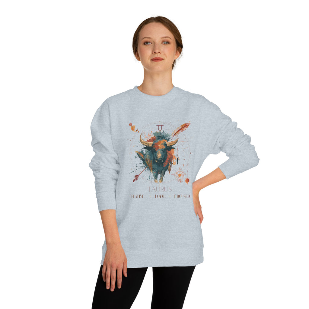 Retro inspired Taurus Zodiac Crewneck Sweatshirt — Muted desert colors Horoscope birthdays giftables