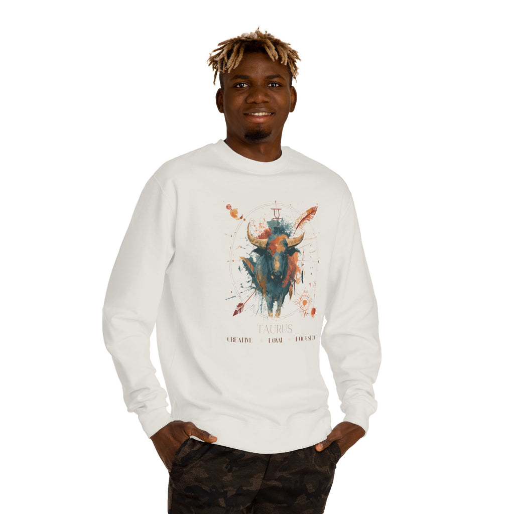 Retro inspired Taurus Zodiac Crewneck Sweatshirt — Muted desert colors Horoscope birthdays giftables